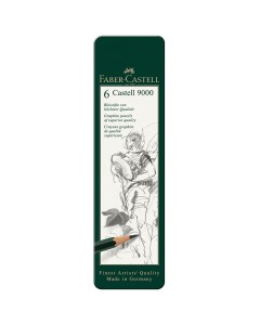 Faber-Castell | Castell 9000 | Tin of 6 (8B-2H)