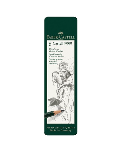 Faber-Castell | Castell 9000 | Tin of 6 (8B-2H)